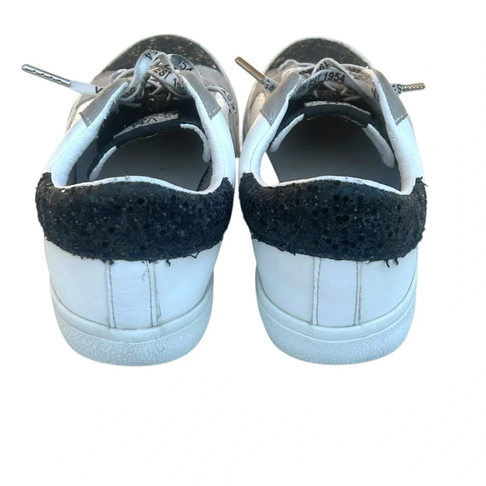 Vintage Havana Dina White Black Glitter‎ Sneakers Womens Size 10 Lace Up